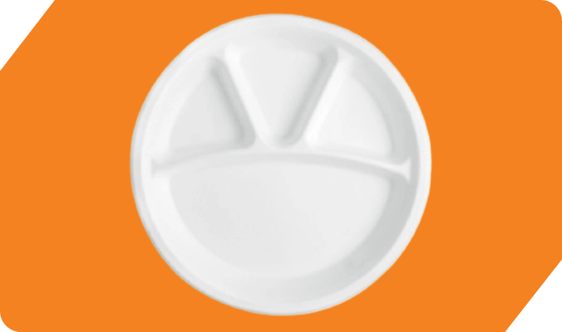 11″ 4 Compartment Round Plate