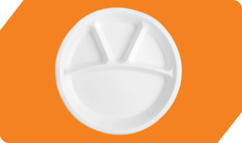 12″ 4 Compartment Round Plate
