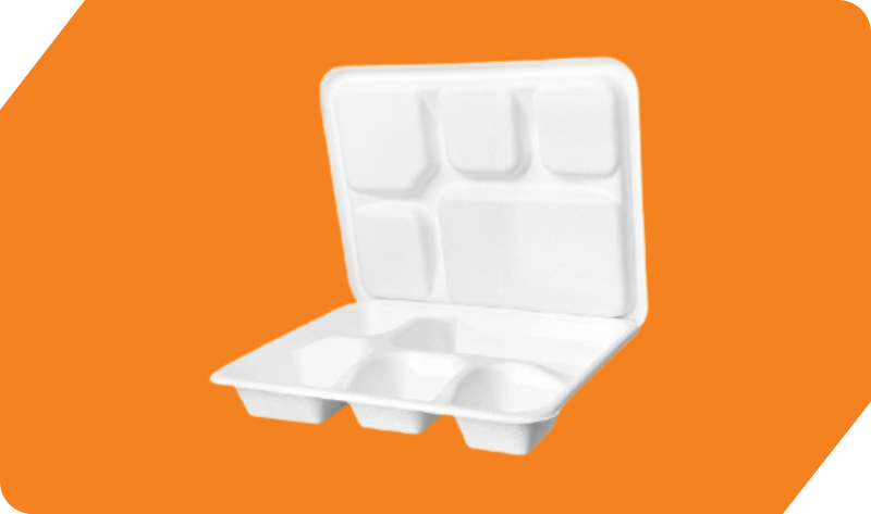 5 Compartment Meal Tray + Lid